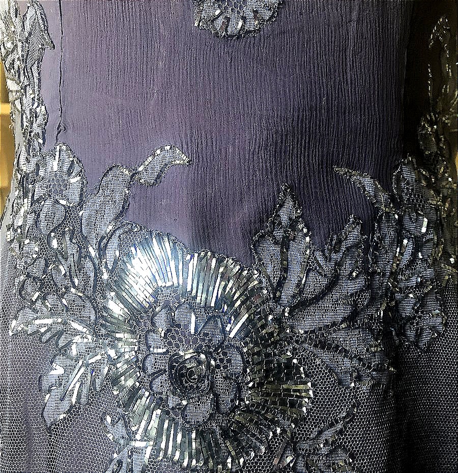 1950s Couture Cocktail Dress With Sparkling Embroidery-photo-2