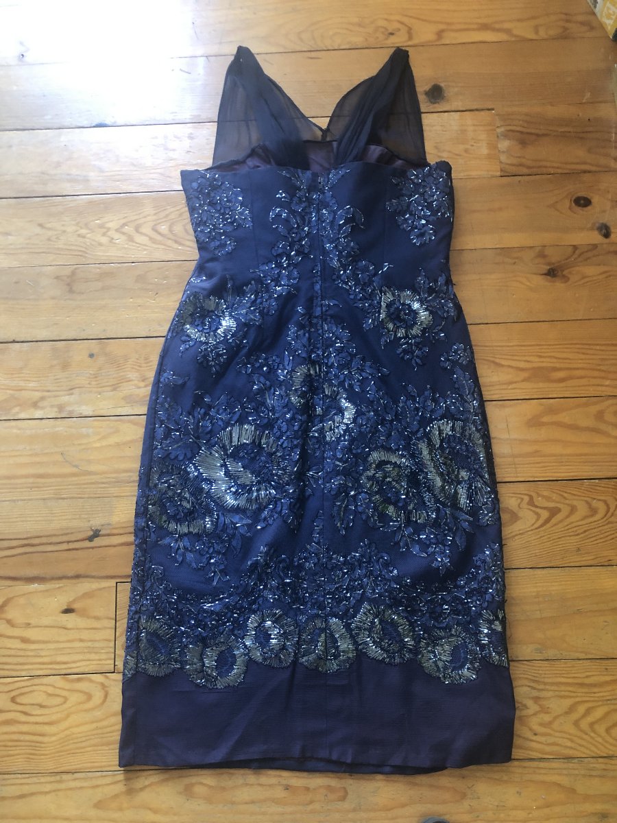 1950s Couture Cocktail Dress With Sparkling Embroidery-photo-6