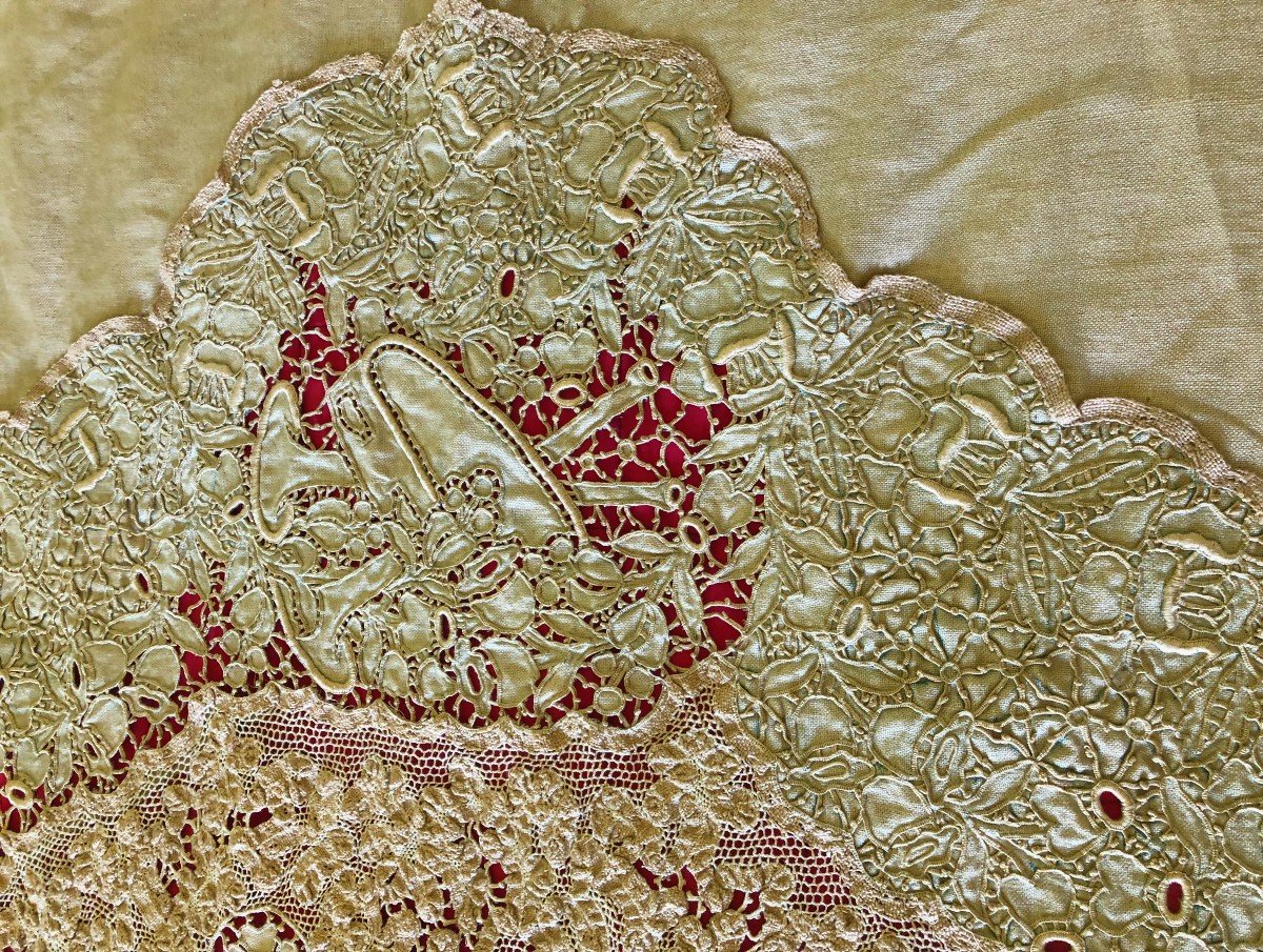 Embroidery Lace Panel 1900 Angel Butterfly Musical Instrument Curtain-photo-3