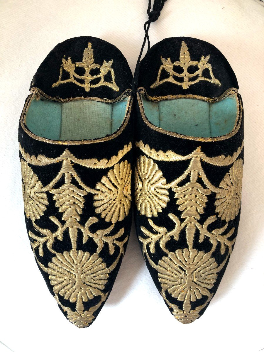 Slipper Embroidery Morocco Metallic Thread Shoe-photo-1