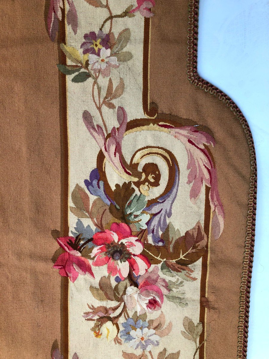 No 1 Tapestry Aubusson XIXth Century Portiere Cantonniere Musical Instrument Flower-photo-3