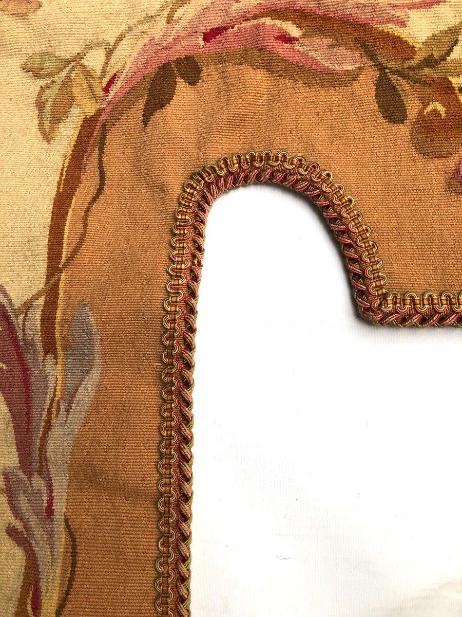 No 1 Tapestry Aubusson XIXth Century Portiere Cantonniere Musical Instrument Flower-photo-3
