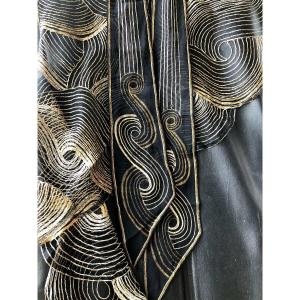 Art Deco Stole And Belt Gold And Silver Thread Embroidery