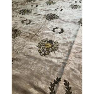 TISSU TENTURE 1èr EMPIRE BRODERIE A L OR COURONNE DE LAURIER NAPOLEON BONAPARTE