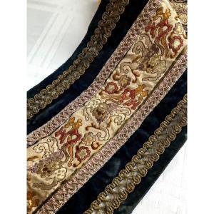 TISSU ANCIEN METRAGE  RUBAN GALON ELABORE  XIXème SIECLE 