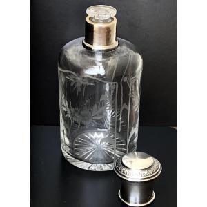 N° 2 FLACON A PARFUM CRISTAL BACCARAT ET ARGENT MASSIF 
