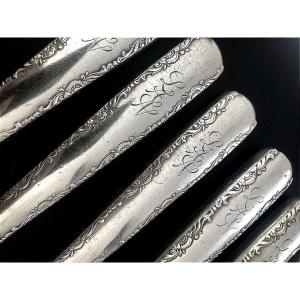 1941 Solid Silver Knife Set, Gorham American Manufacture, Camellia Monogram