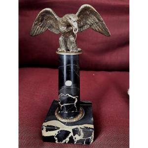 PORTE MONTRE DE GOUSSET ANIMALIER AIGLE EN BRONZE