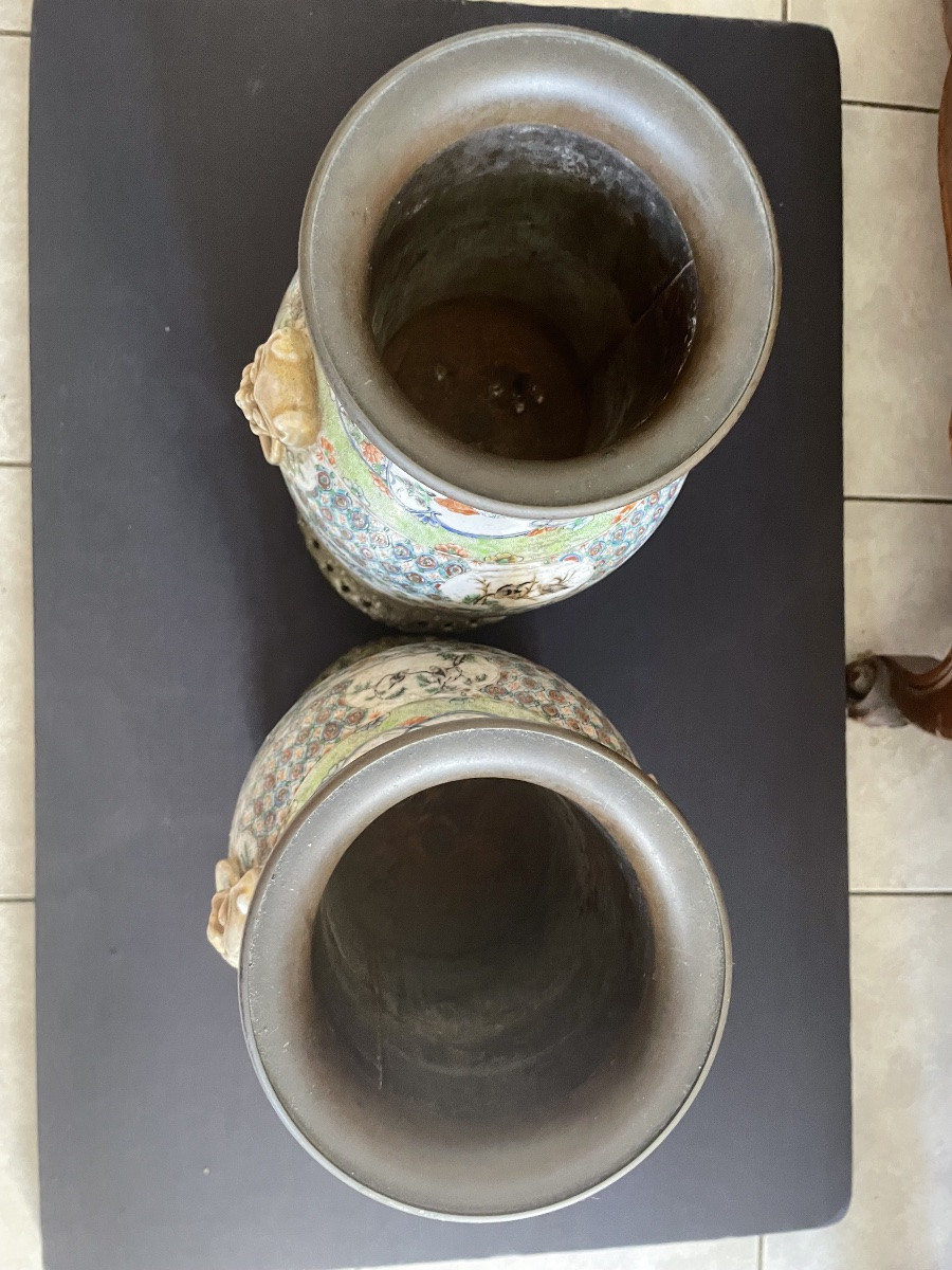 Paire de vases en porcelaine de chine. 19ème siecle-photo-3