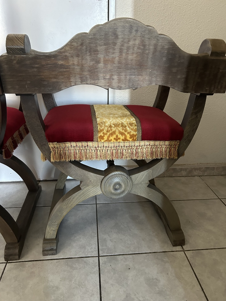 Carved Armchair And Tapestry, Circa 1960-photo-3