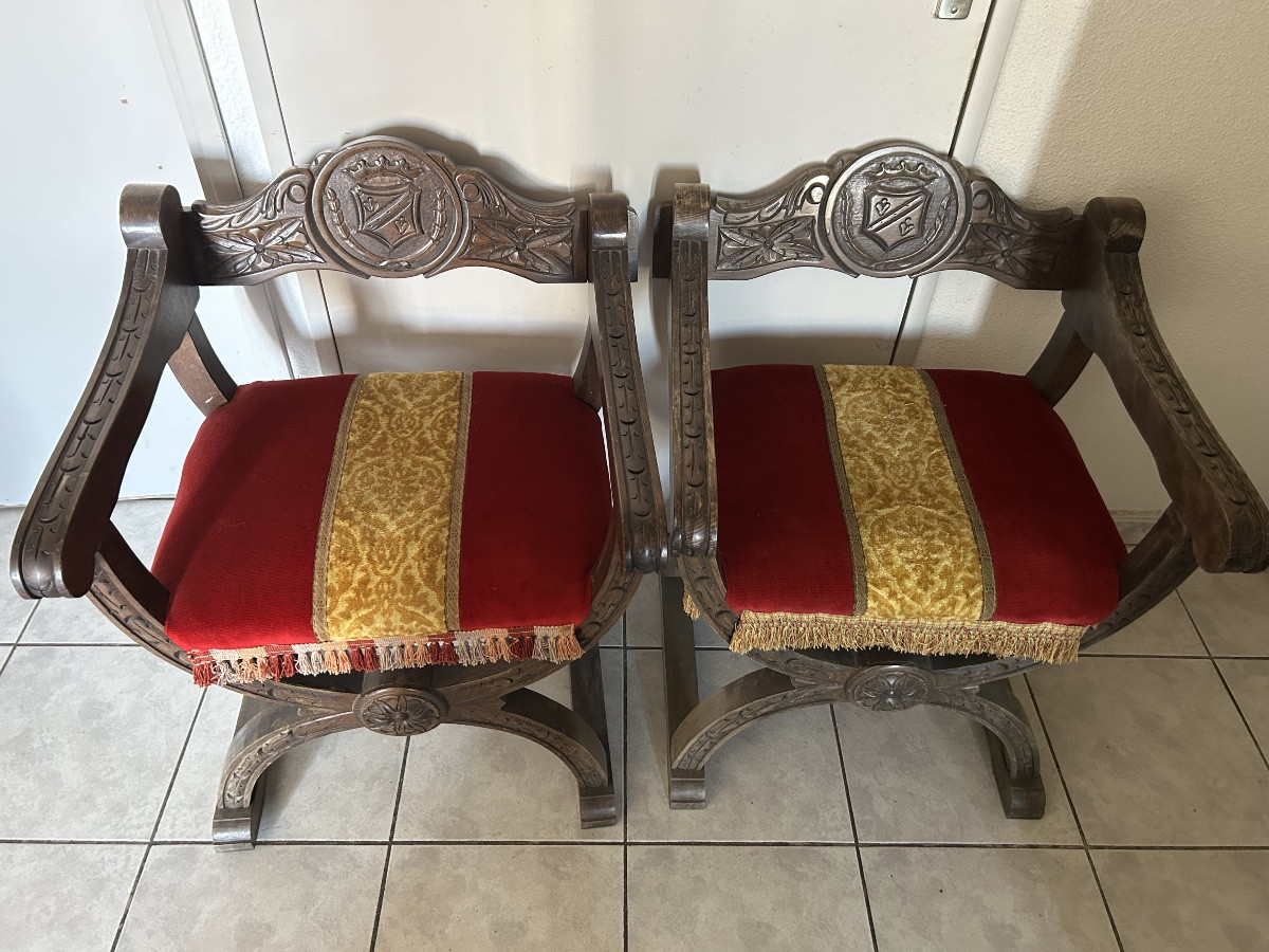 Carved Armchair And Tapestry, Circa 1960