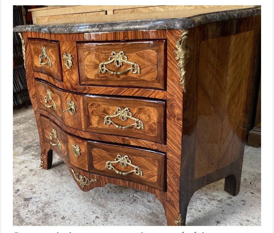 Commode En Bois De Placage , époque Louis XV-photo-3