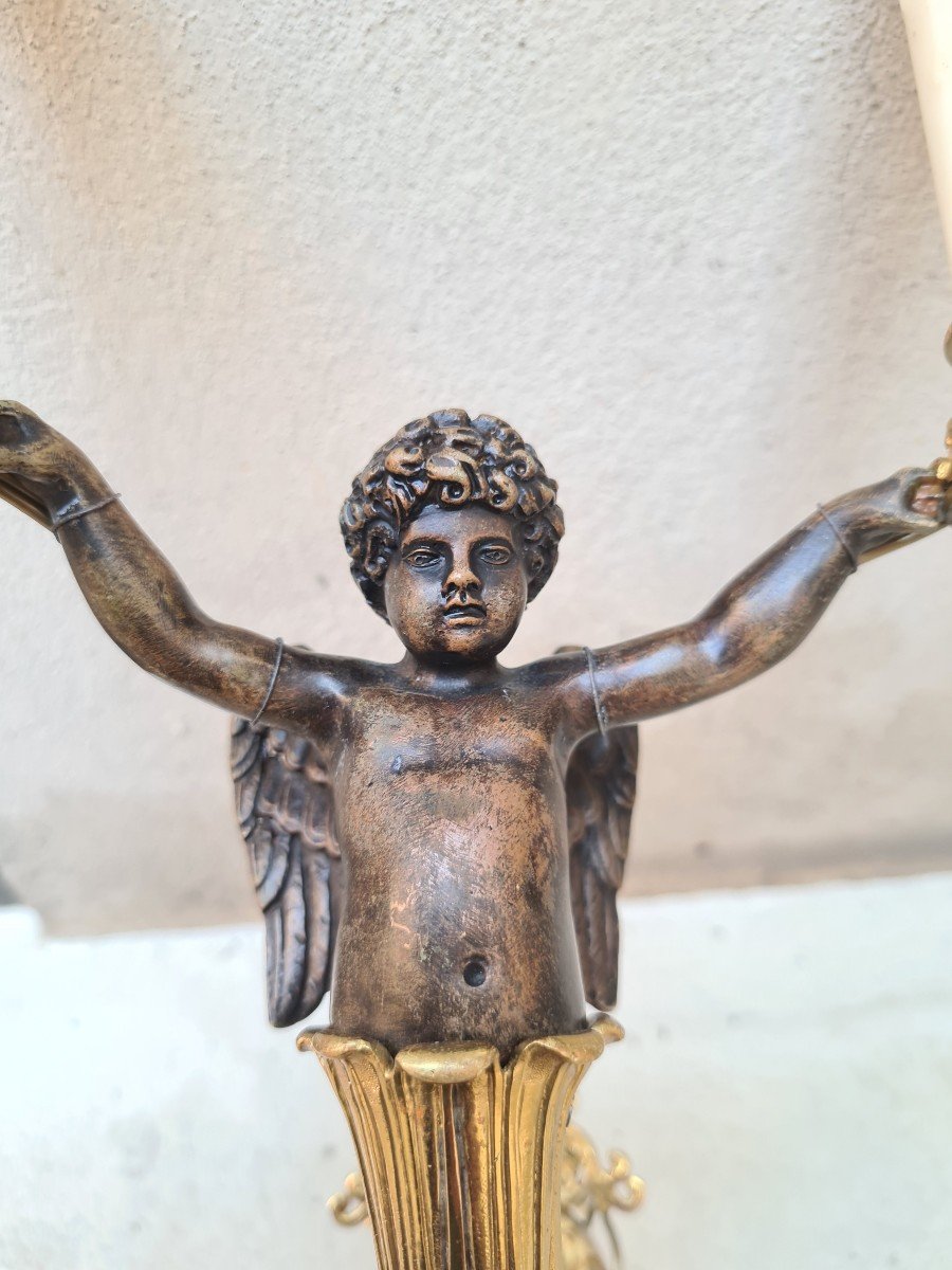 Pair Wall Lights With Putti Or Cherubs Maison Tisserant  XXème.-photo-1