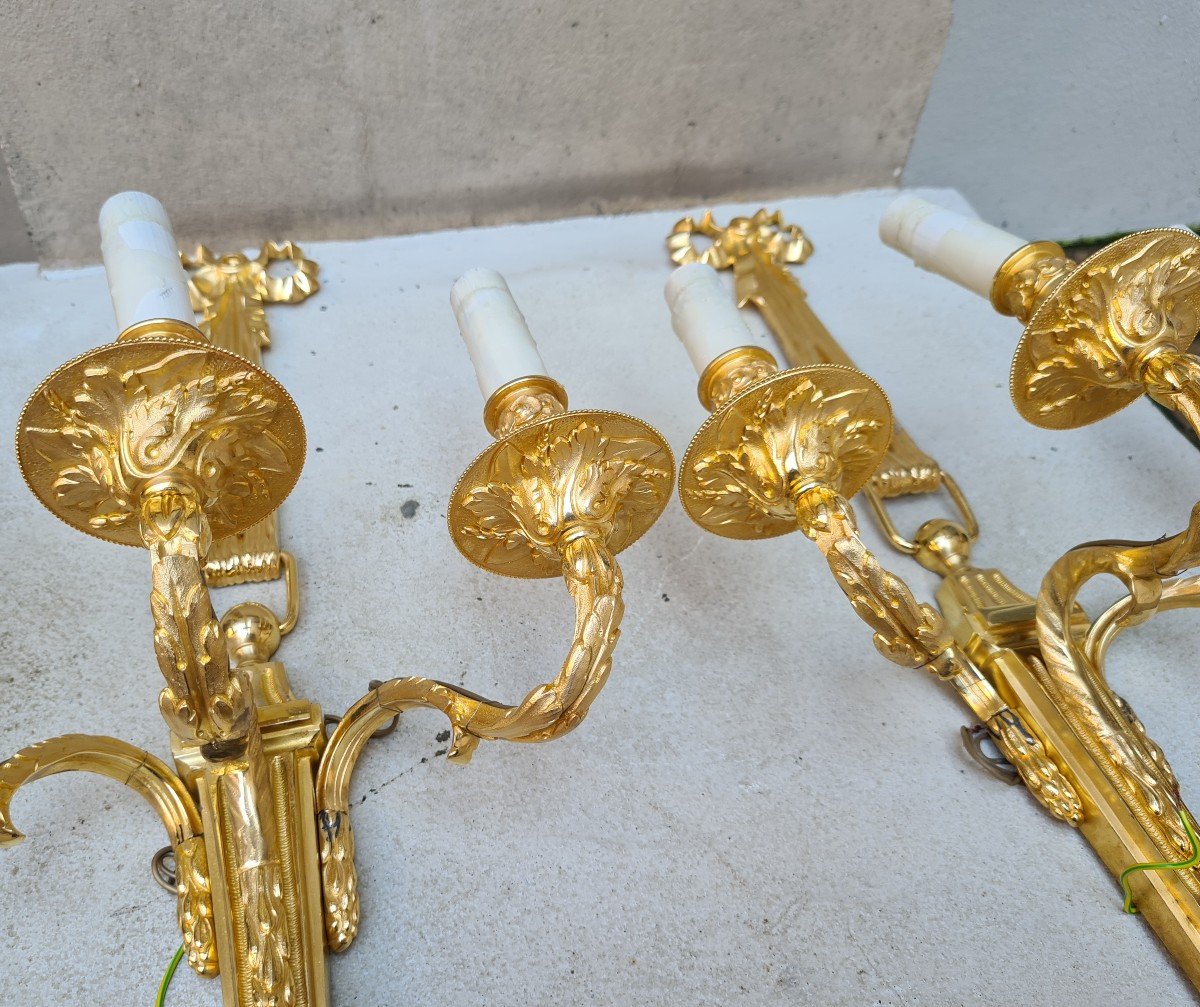 Grande Paire Appliques Style Louis XVI , Maison Charles , XXème -photo-2
