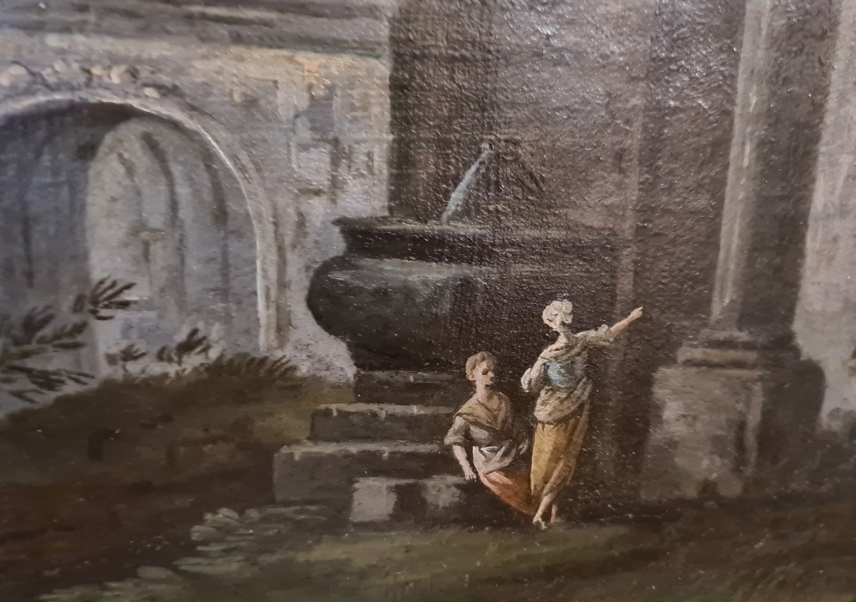 Paire De Toiles Italie Milieu Du XVIIIème Att Giacomo Van Lint (1723-1780)- Environs De Rome-photo-3