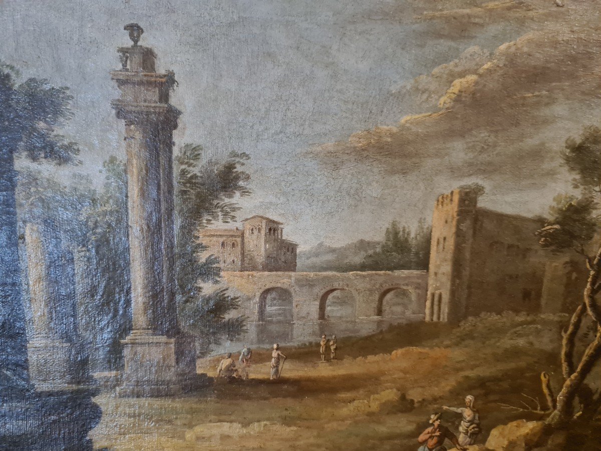 Paire De Toiles Italie Milieu Du XVIIIème Att Giacomo Van Lint (1723-1780)- Environs De Rome-photo-5