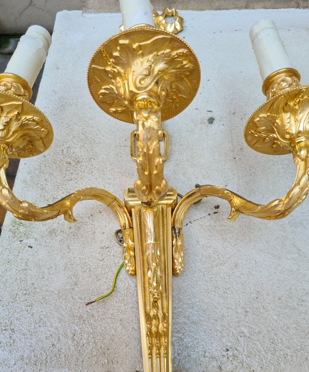 Rare Suite Of 4 Sconces Signed Maison Charles - Provenance Hotel Meurice-photo-3