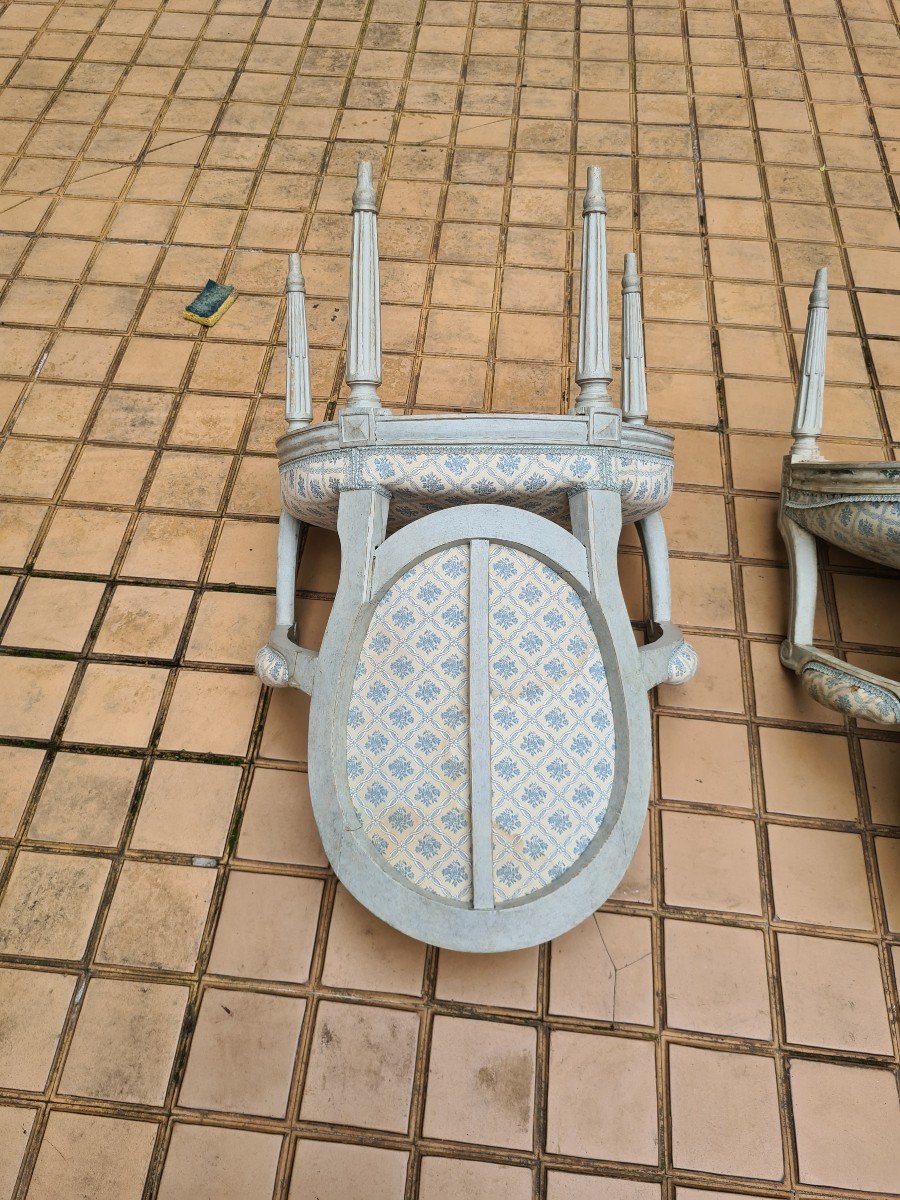  G .jacob (reçu Maitre En 1765) Paire De Fauteuils époque Louis XVI-photo-1