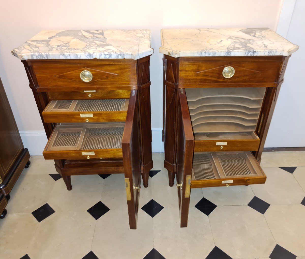 Pair Of Furniture At Support Height Forming Argentiers In Mahogany, Louis XVI Style-photo-4