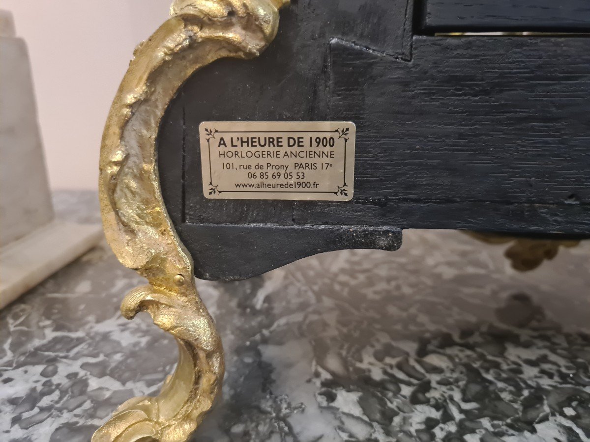 Pendule Cartel à Poser En Placage D’acajou, ép Louis XV (vers 1750), Le Cadran Signé LEVEQUE-photo-3