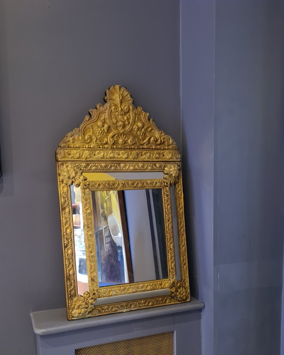 Miroir à Parecloses XIXème , style Louis XIV-photo-2
