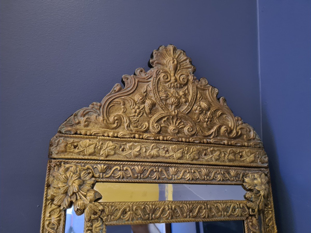 Miroir à Parecloses XIXème , style Louis XIV-photo-3