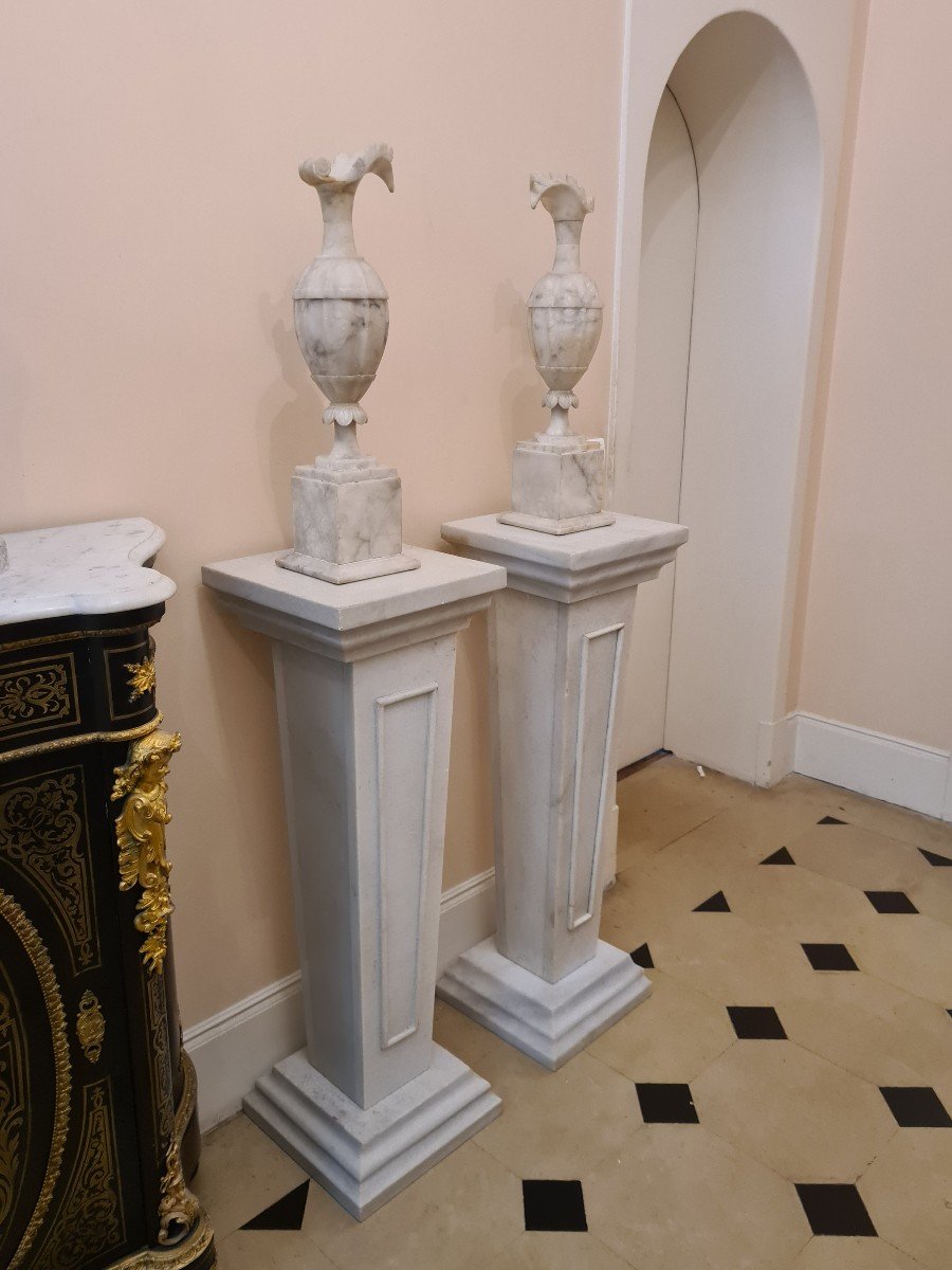Pair Of Alabaster Sheaths, Louis XVI Style -photo-3