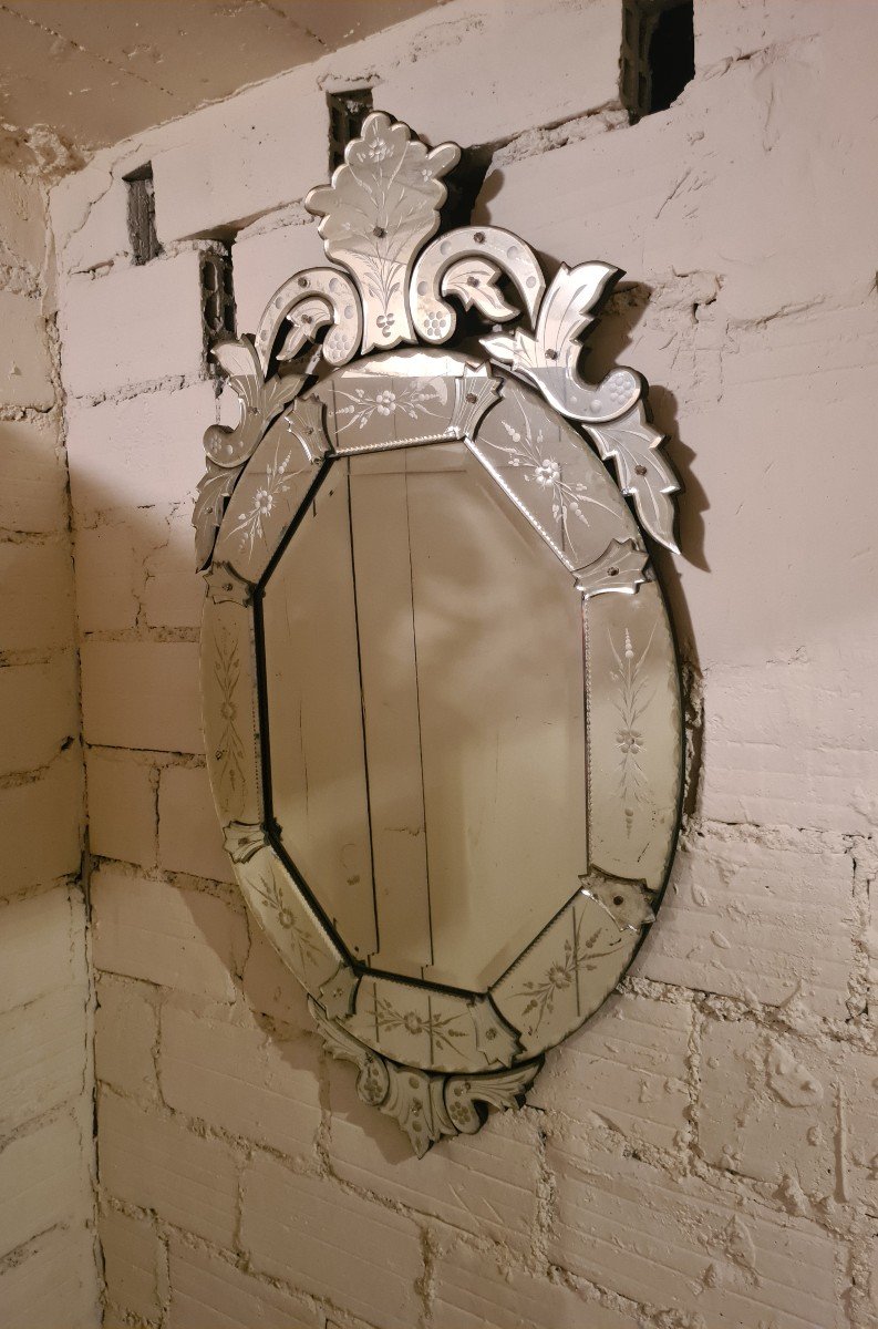 Murano Mirror, Early 20th Century, Good Condition. -photo-2