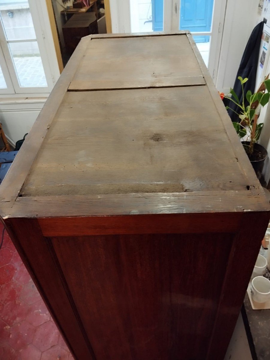 Weekly Cabinet In Molded Mahogany Opening With Seven Drawers, Stamped By Conrad Mauter, (1742-1810) -photo-2