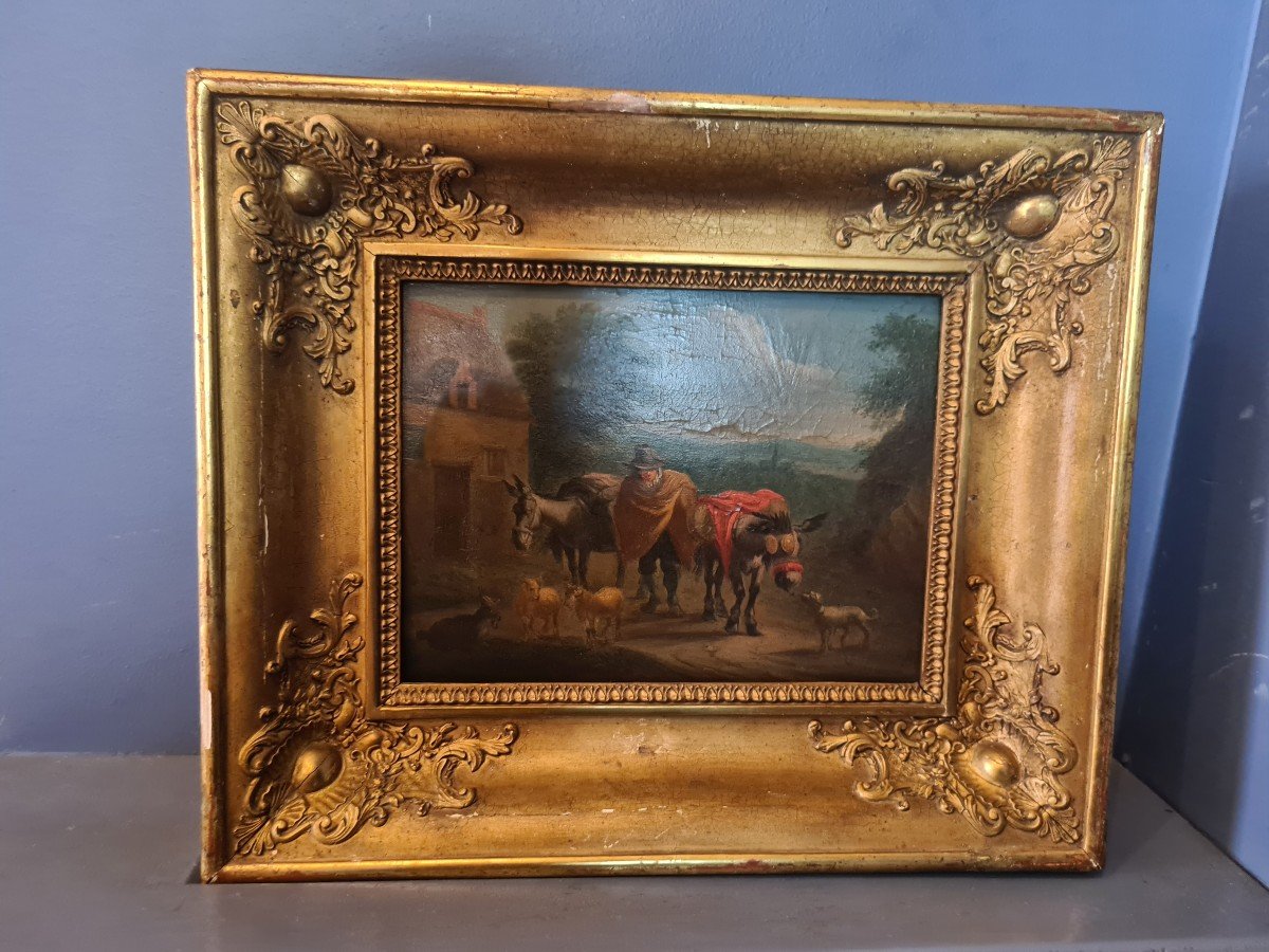 Paulus Potter (1625-1654) Suiveur De - Paire d'Huiles Sur Panneau . -photo-3