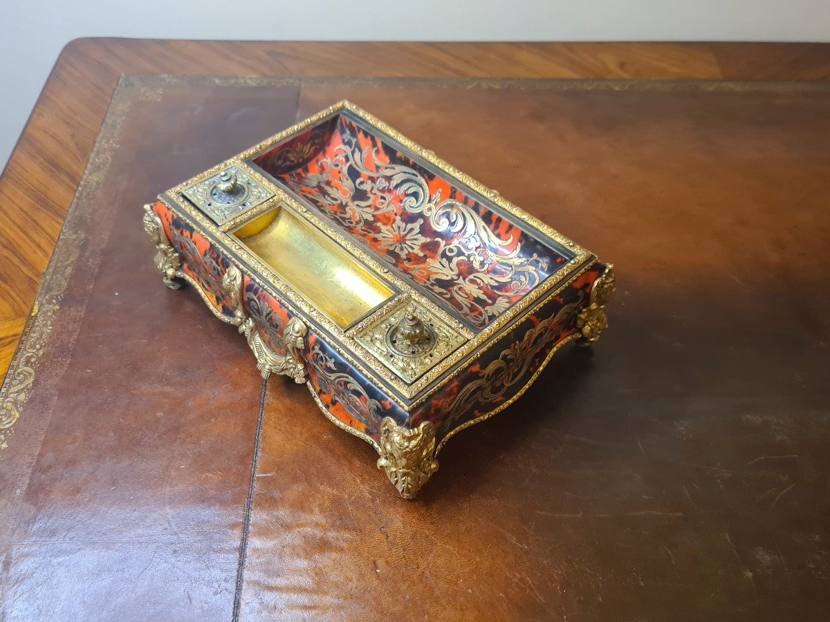 Ecritoire Napoléon III En Marqueterie Boulle , Vers 1850 , Parfait état -photo-4