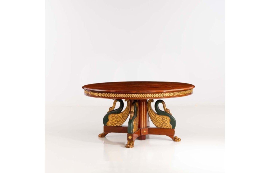  Table De Salle à Manger Ovale En Acajou Début XIXème . 