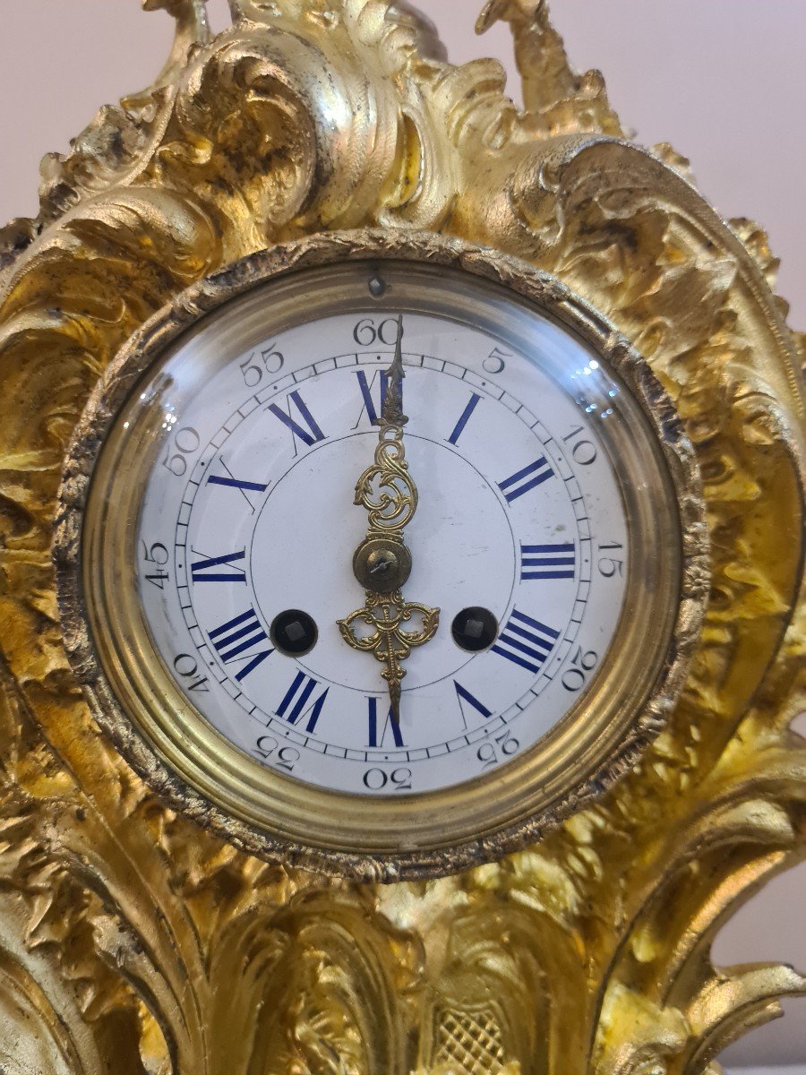 Importante Garniture De Cheminée En Bronze Doré Style Louis XV , Fin XXème -photo-1
