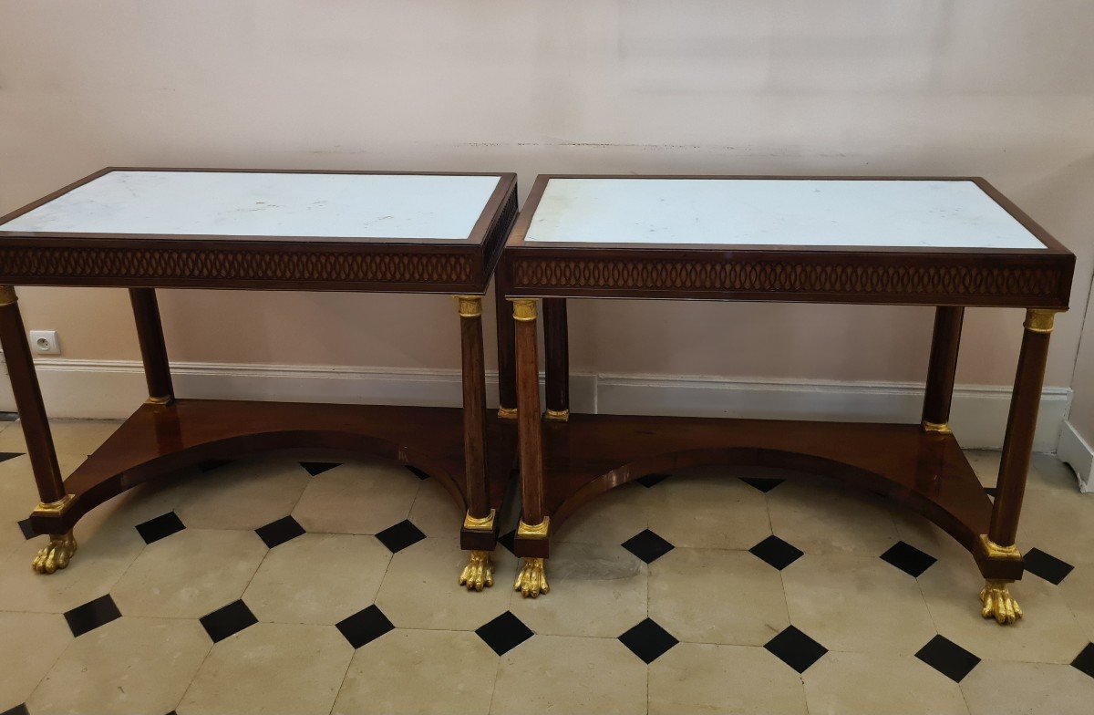 Paire de consoles Époque Gustavienne - Suède - vers 1800.-photo-2