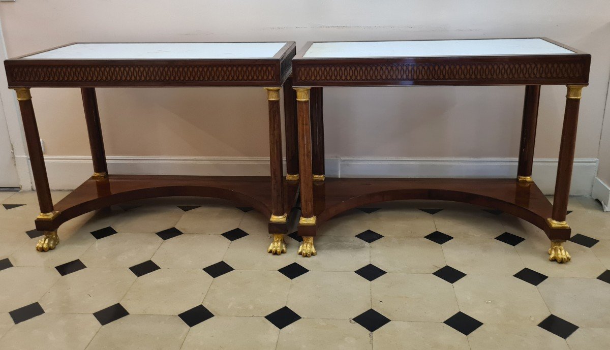 Paire de consoles Époque Gustavienne - Suède - vers 1800.-photo-1