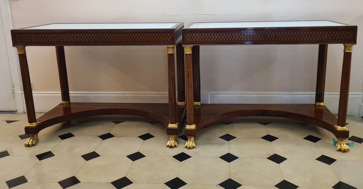 Paire de consoles Époque Gustavienne - Suède - vers 1800.-photo-2