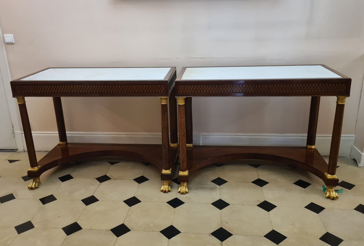 Paire de consoles Époque Gustavienne - Suède - vers 1800.-photo-3