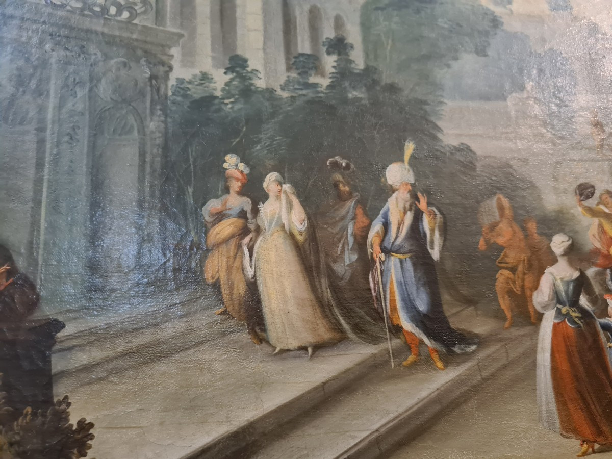 South German School Circa 1740, "the Departure Of The Prodigal Son" - Oil On Canvas-photo-4