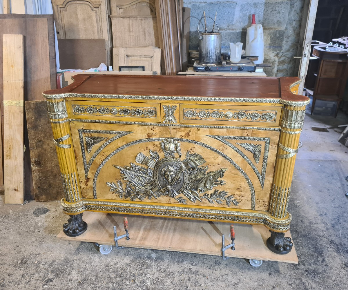 Commode à Vantaux, Dite Commode Aux Faisceaux,  D’après G.Benneman et J.stöckel – Début XXe-photo-3
