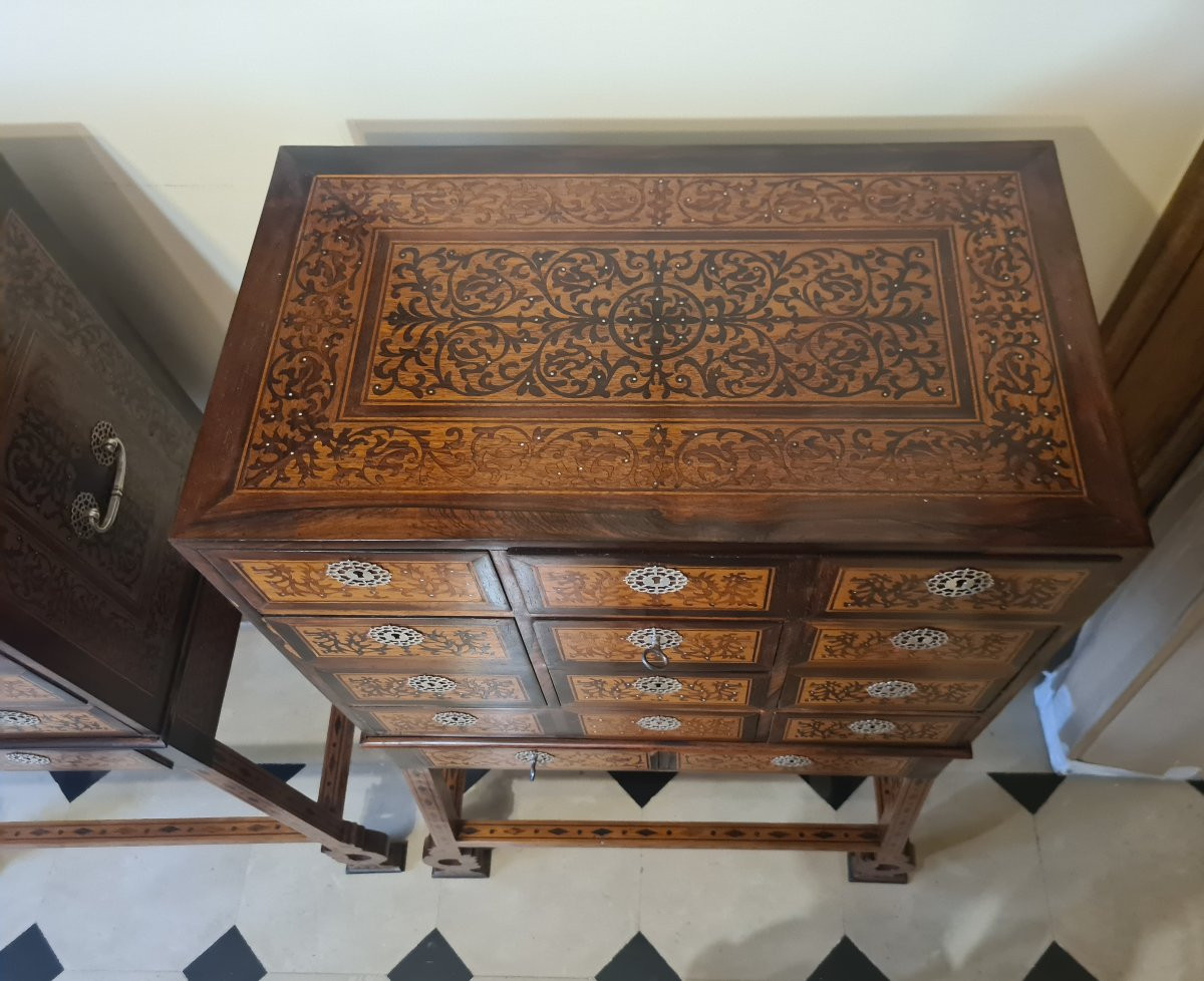 Paire de cabinets indo- portugais XIXème -photo-1