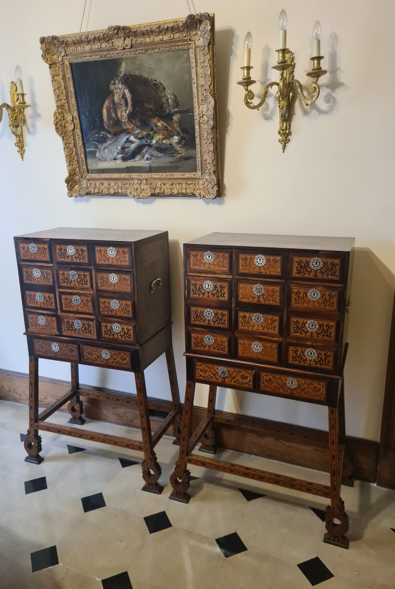 Paire de cabinets indo- portugais XIXème 