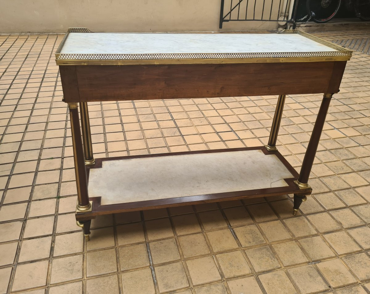 Console Desserte Louis XVI En Acajou Et Placage D’acajou- Fin XVIIIème . -photo-3