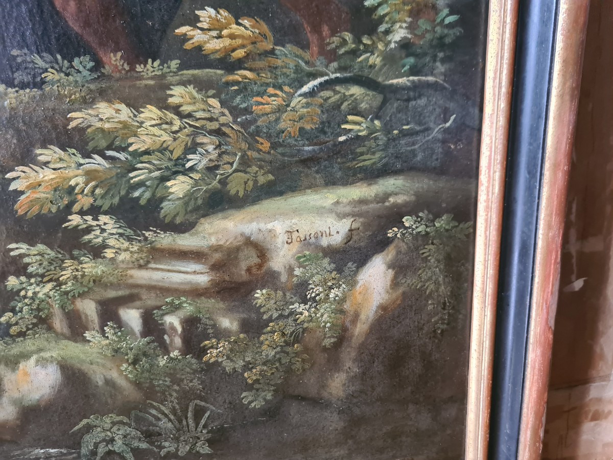  Giuseppe Tassoni (1653-1737) – Young Shepherd And His Flock – Hst- Signed -102 X 152 Cm-photo-3
