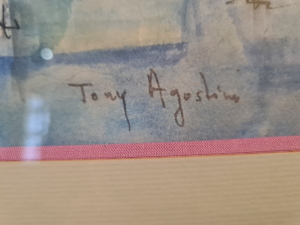 Tony Agostini (1916-1990) -phonograph  -watercolor And Ink On Paper Signed Lower Right-photo-3