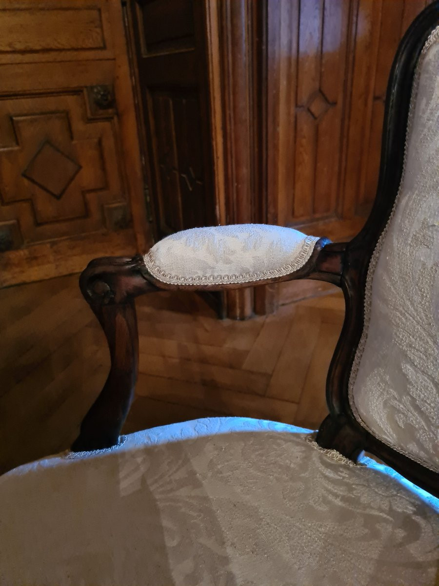 Pair Of Natural Wood Armchairs Stamped Mayeux, Louis XV Period.-photo-1