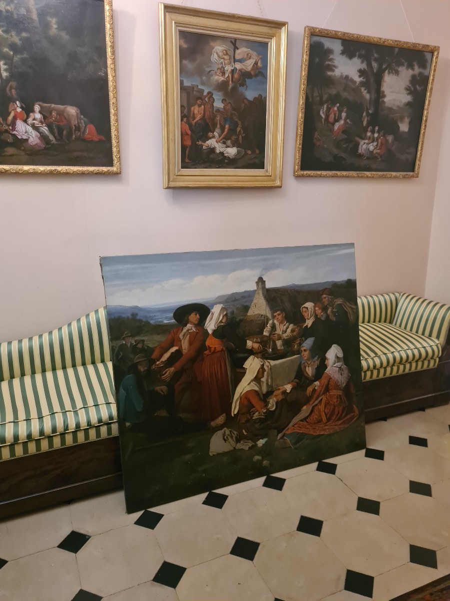 Pierre Charles Poussin (1819-1904) The Beggars' Festival - Dated And Signed 1855 - 119 X 139 Cm-photo-2