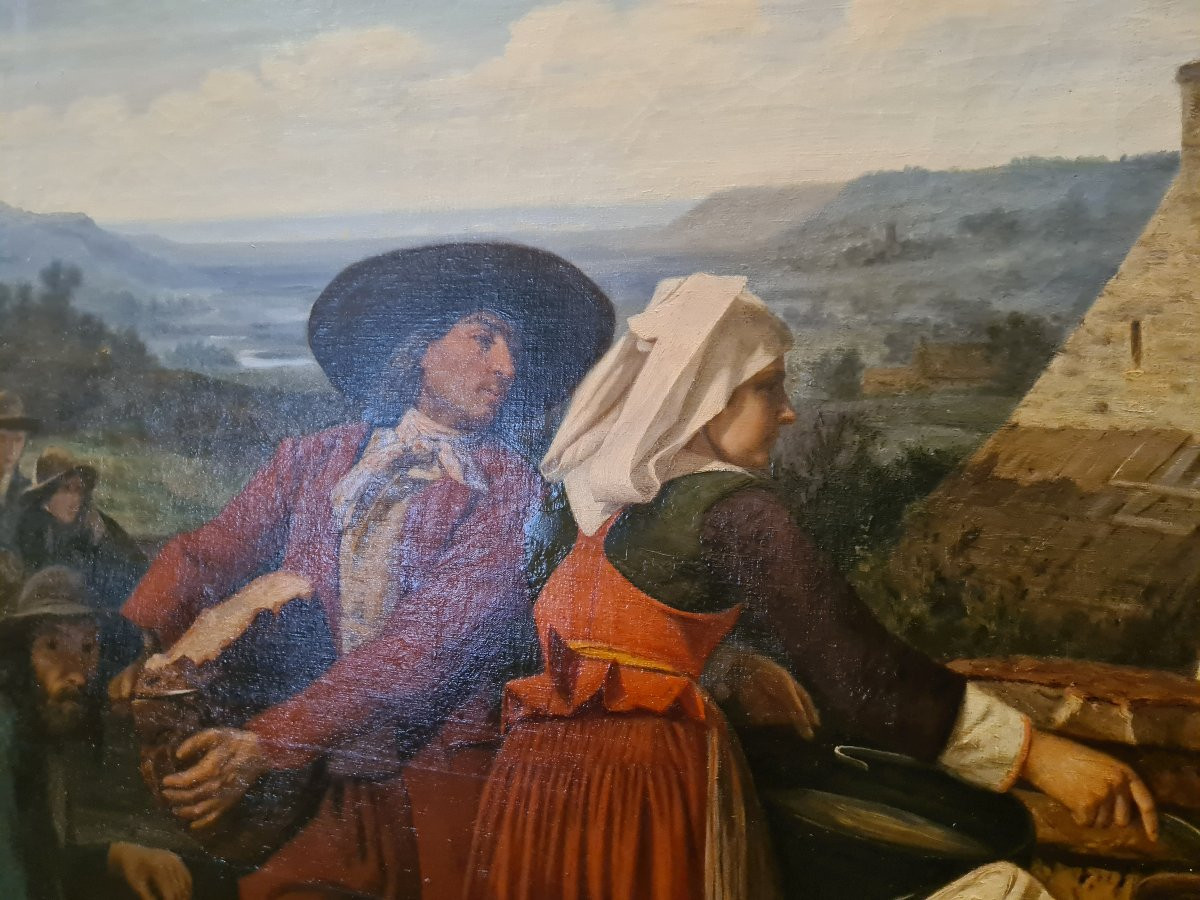 Pierre Charles Poussin (1819-1904) The Beggars' Festival - Dated And Signed 1855 - 119 X 139 Cm-photo-4