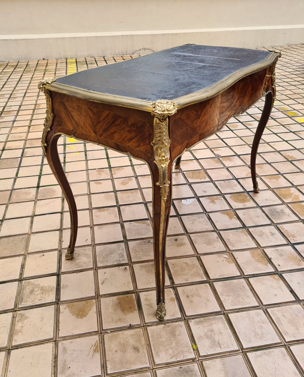 Louis XV Period Flat Desk In Violet Wood Veneer, Circa 1750-photo-2