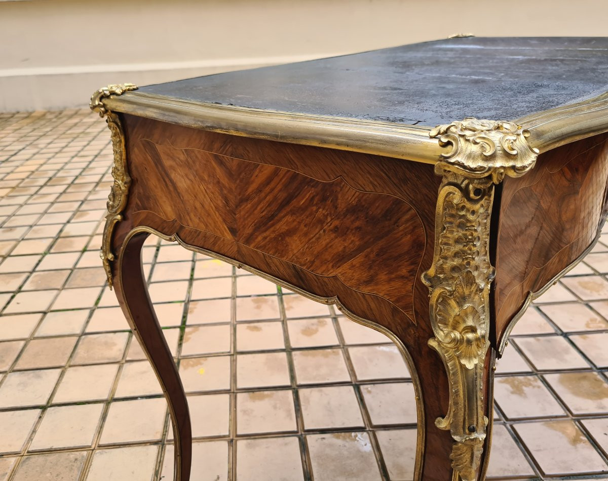Louis XV Period Flat Desk In Violet Wood Veneer, Circa 1750-photo-6