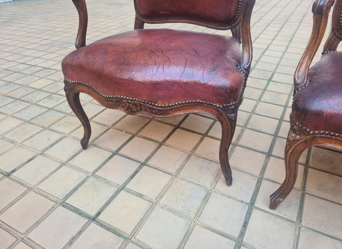 Pair Of Louis XV Style Armchairs-photo-4